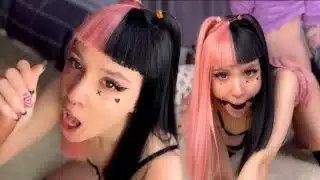 Gave hot emo girl deepthroat and fucked her with gag in her mouth 4K